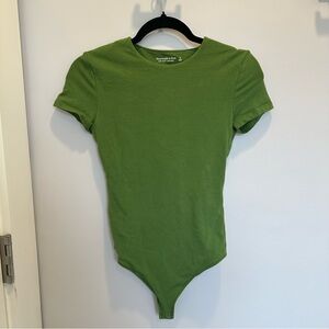 Abercrombie | Olive Green Cotton Short Sleeve Bodysuit
